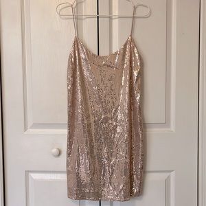 Zara sequin rose gold dress
